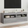 Meubles TV muraux et lumières LED 2pcs sonoma gris 60x30x40 cm 
