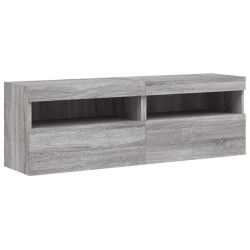 Meubles TV muraux et lumières LED 2pcs sonoma gris 60x30x40 cm 
