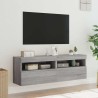 Meubles TV muraux et lumières LED 2pcs sonoma gris 60x30x40 cm 