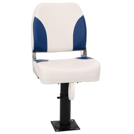 Ensemble de sièges de bateau pliables 2 pcs bleu et blanc 