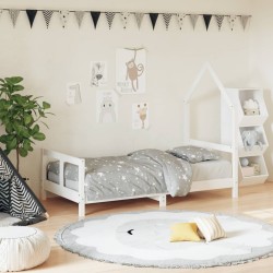 Cadre de lit pour enfant blanc 80x160 cm bois de pin massif 