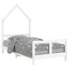 Cadre de lit pour enfant blanc 80x160 cm bois de pin massif 
