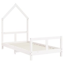 Cadre de lit pour enfant blanc 80x160 cm bois de pin massif 