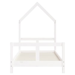 Cadre de lit pour enfant blanc 80x160 cm bois de pin massif 