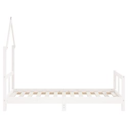 Cadre de lit pour enfant blanc 80x160 cm bois de pin massif 