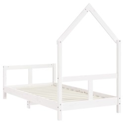 Cadre de lit pour enfant blanc 80x160 cm bois de pin massif 