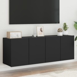 Meubles TV muraux 2 pcs noir 60x30x41 cm 
