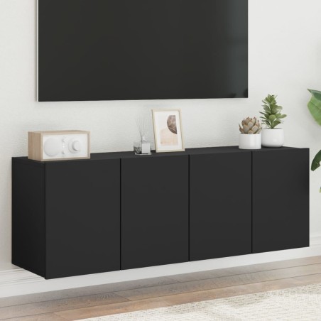 Meubles TV muraux 2 pcs noir 60x30x41 cm 