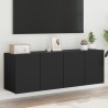 Meubles TV muraux 2 pcs noir 60x30x41 cm 