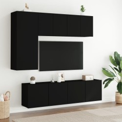 Meubles TV muraux 2 pcs noir 60x30x41 cm 