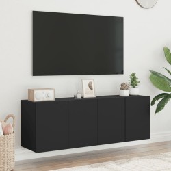 Meubles TV muraux 2 pcs noir 60x30x41 cm 