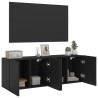 Meubles TV muraux 2 pcs noir 60x30x41 cm 
