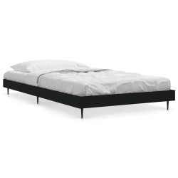 Cadre de lit sans matelas noir 100x200 cm bois d'ingénierie 
