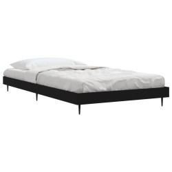 Cadre de lit sans matelas noir 100x200 cm bois d'ingénierie 