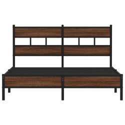 Cadre de lit sans matelas chêne marron 150x200 cm 