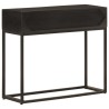 Table console noir 90x30x76 cm bois massif de manguier et fer 