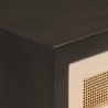 Table console noir 90x30x76 cm bois massif de manguier et fer 