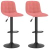 Tabourets de bar lot de 2 rose velours 