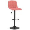 Tabourets de bar lot de 2 rose velours 