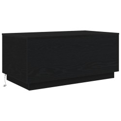Table basse avec lumières LED chêne noir 90x50x40 cm 