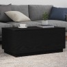 Table basse avec lumières LED chêne noir 90x50x40 cm 