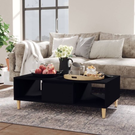 Table basse noir 103,5x60x35 cm bois d'ingénierie 