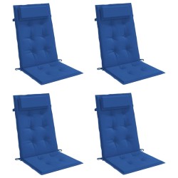 Coussins de chaise à dossier haut lot de 6 bleu royal 