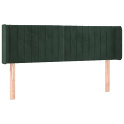Tête de lit avec oreilles Vert foncé 147x16x78/88 cm Velours 