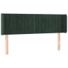 Tête de lit avec oreilles Vert foncé 147x16x78/88 cm Velours 