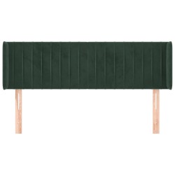 Tête de lit avec oreilles Vert foncé 147x16x78/88 cm Velours 