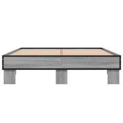 Cadre de lit sans matelas sonoma gris 135x190 cm 