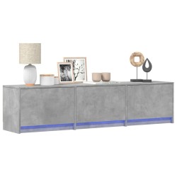 Meuble TV avec LED gris béton 165x34x40 cm bois d'ingénierie 