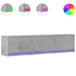 Meuble TV avec LED gris béton 165x34x40 cm bois d'ingénierie 