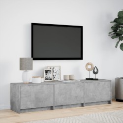 Meuble TV avec LED gris béton 165x34x40 cm bois d'ingénierie 