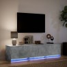 Meuble TV avec LED gris béton 165x34x40 cm bois d'ingénierie 