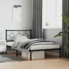 Cadre de lit métal sans matelas avec tête de lit noir 107x203cm 