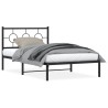 Cadre de lit métal sans matelas avec tête de lit noir 107x203cm 