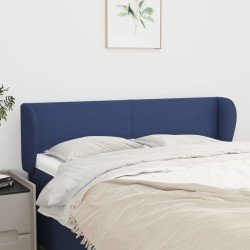 Tête de lit avec oreilles Bleu 147x23x78/88 cm Tissu 