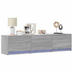 Meuble TV avec LED sonoma gris 165x34x40 cm bois d'ingénierie 