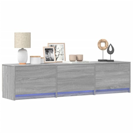 Meuble TV avec LED sonoma gris 165x34x40 cm bois d'ingénierie 