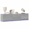 Meuble TV avec LED sonoma gris 165x34x40 cm bois d'ingénierie 