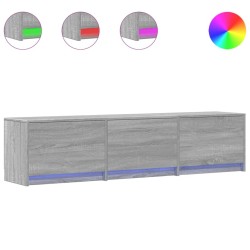 Meuble TV avec LED sonoma gris 165x34x40 cm bois d'ingénierie 