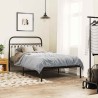 Cadre de lit métal sans matelas avec tête de lit noir 107x203cm 