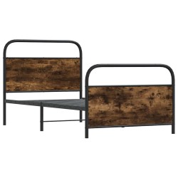 Cadre de lit sans matelas 107x203 cm chêne fumé bois ingénierie 