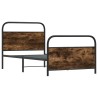 Cadre de lit sans matelas 107x203 cm chêne fumé bois ingénierie 