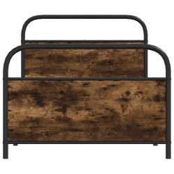 Cadre de lit sans matelas 107x203 cm chêne fumé bois ingénierie 