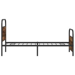 Cadre de lit sans matelas 107x203 cm chêne fumé bois ingénierie 