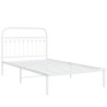 Cadre de lit métal sans matelas et tête de lit blanc 107x203 cm 