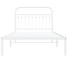 Cadre de lit métal sans matelas et tête de lit blanc 107x203 cm 