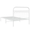 Cadre de lit métal sans matelas et tête de lit blanc 107x203 cm 